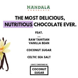 Mandala Superfood Low Glycemic Bean-to-Bar Chocolate (2.2 oz Bar) Organic, Artisan, Healthy, Vegan, Super Dark (Vanilla Orchid, 3-pack)