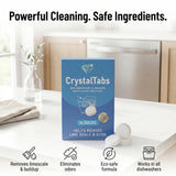 CrystalTabs Dishwasher Cleaner Tablets - Deep Clean Descaler - Fragrance-Free - Removes Lime Scale, Hard Water & Odor - 24 Count Year Supply