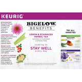 Bigelow Tea Benefits, Stay Well Lemon and Echinacea Herbal Tea Keurig K-Cup Pods, Box of 10, Caffeine Free
