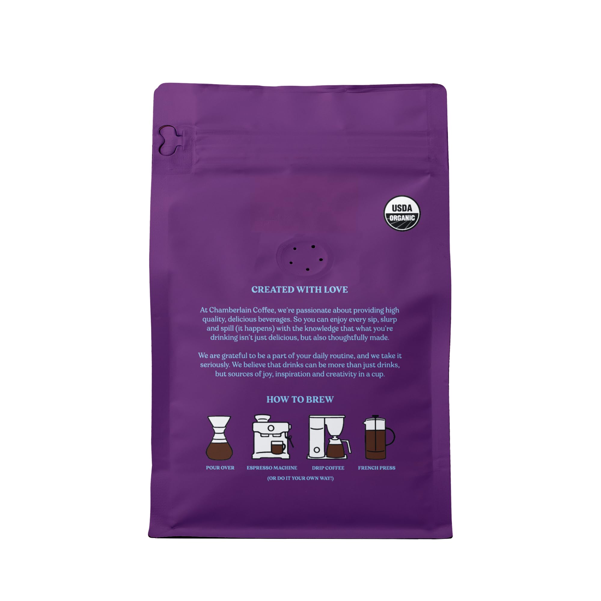 Chamberlain Coffee Espresso Dark Roast Whole Bean Coffee - USDA Organic Specialty Blend - Smooth & Balanced w/Dark Chocolate, Roasted Peanuts, Freshly
