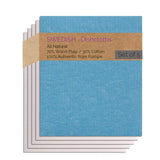 SWEDEdishcloths - Cellulose Sponge Dish Towels - Set of 5 (1 Blue 4 Natural) Swedish Dish Cloths