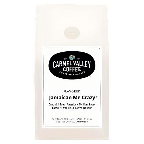 Carmel Valley Coffee Roasting Jamaican Me Crazy® - Medium Roast, Whole Bean, Caramel, Vanilla & Coffee Liqueur Flavored, 12 Ounce Bag (Pack of 1)