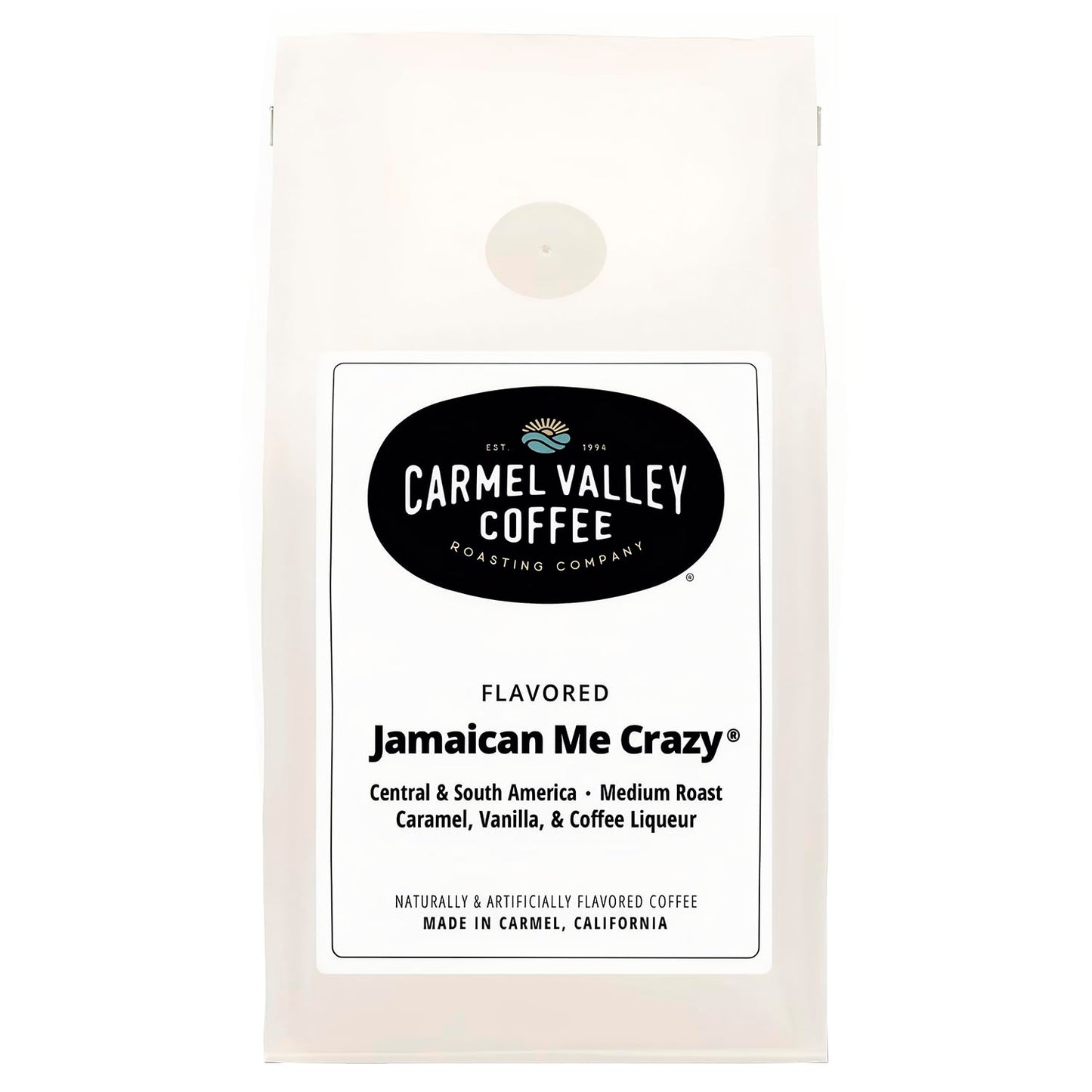 Carmel Valley Coffee Roasting Jamaican Me Crazy® - Medium Roast, Whole Bean, Caramel, Vanilla & Coffee Liqueur Flavored, 12 Ounce Bag (Pack of 1)