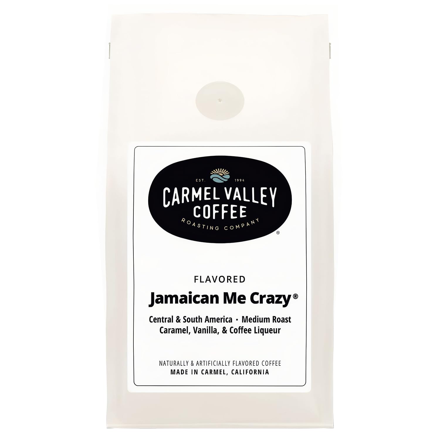Carmel Valley Coffee Roasting Jamaican Me Crazy® - Medium Roast, Whole Bean, Caramel, Vanilla & Coffee Liqueur Flavored, 12 Ounce Bag (Pack of 1)