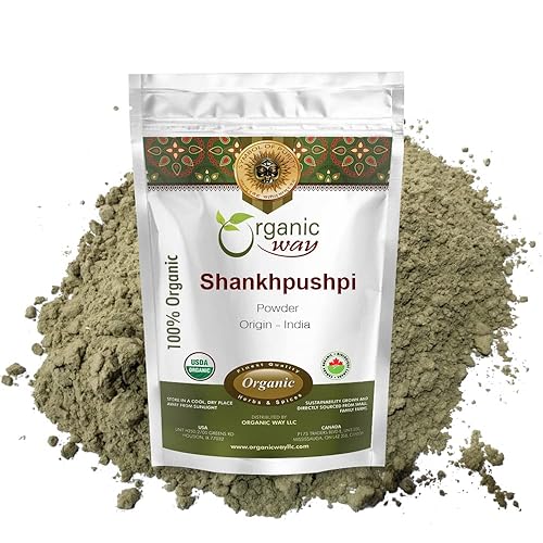 Organic Way Shankhpushpi (Convolvulus prostratus) Powder - Organic & Kosher Certified | Raw, Vegan, Non GMO & Gluten Free | USDA Certified | Origin