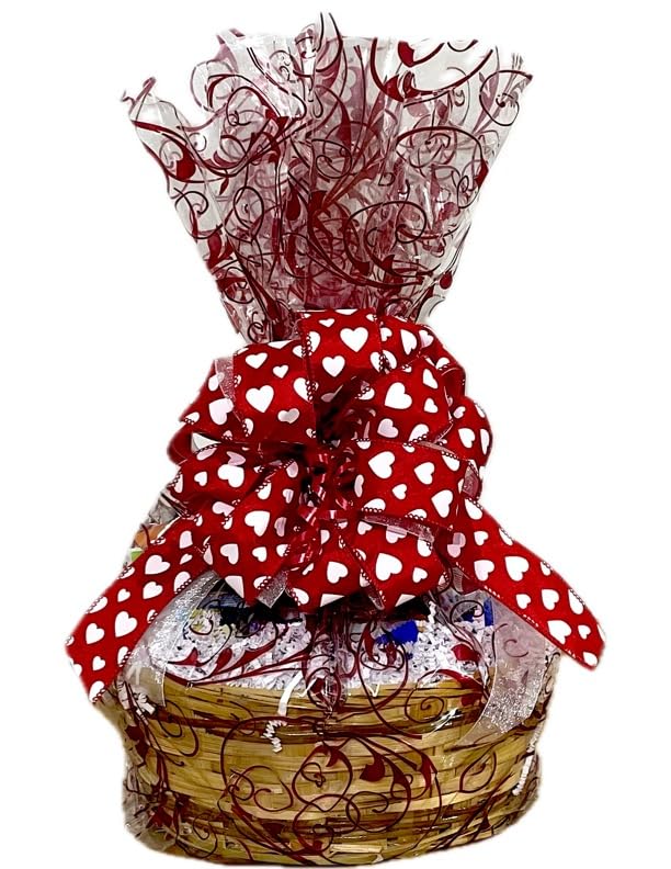 Valentine Day Gift Basket Hand-Crafted stuffed with chocolates, cookies, snacks, candies, Gifts for Women, Love, Families, Appreciation, Men, Thank