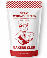 Bakers Club Artisan Vital Wheat Gluten 10oz - Bread Flour Enhancer, High Protein, Seitan Flour, Low Carb, Vegan, Non GMO Gluten Powder - Made in USA