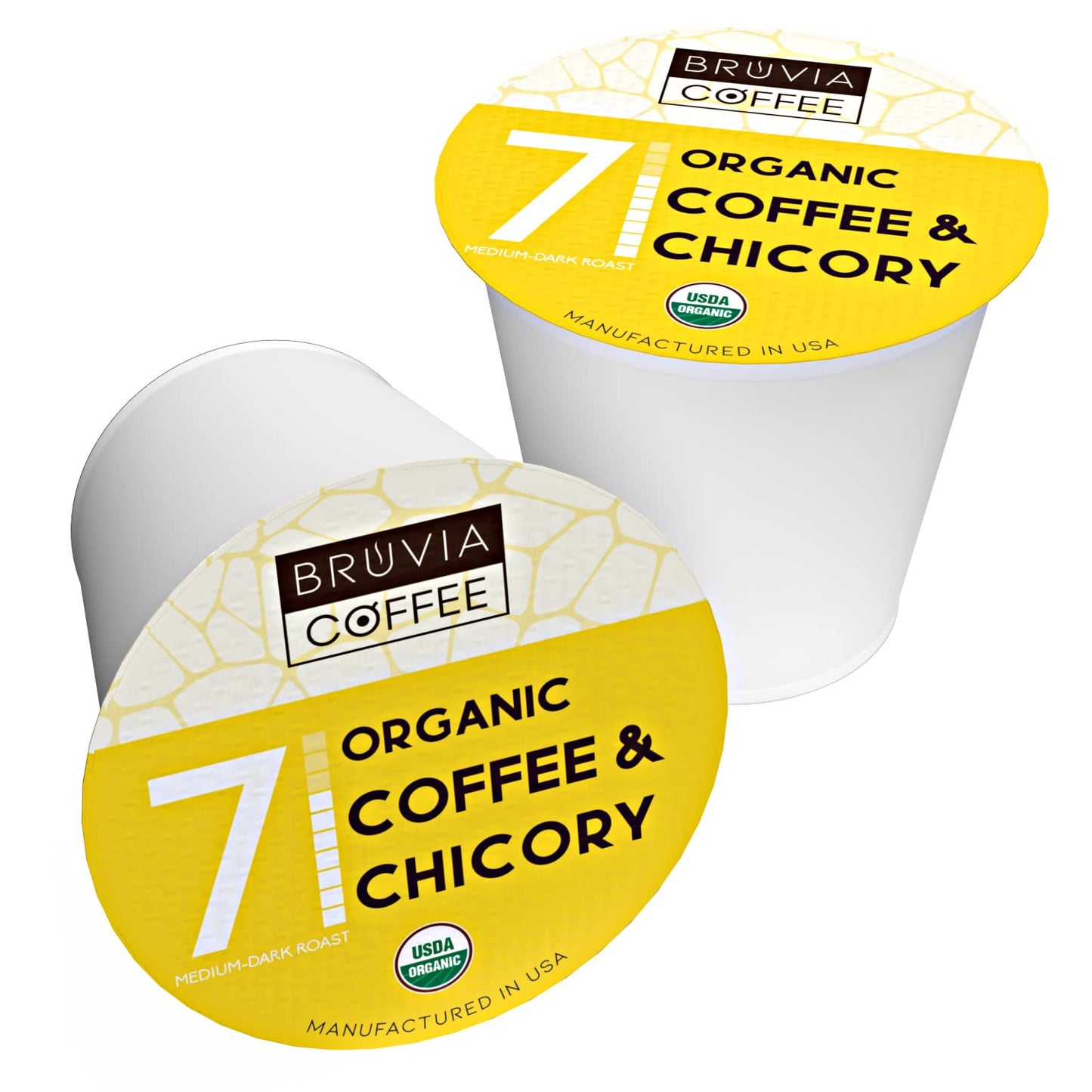 Bruvia Half Caff Chicory Coffee Pods - Premium Chicory Blend for Keurig K-Cup Brewer - 36 Count (Pack of 1)