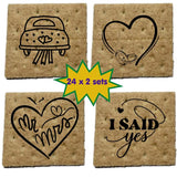 Graham Crackers | Individually Wrapped | 24 x 2 sets = 48 units | Printed designs | Ready for S'mores or Snacks (WEDDING)