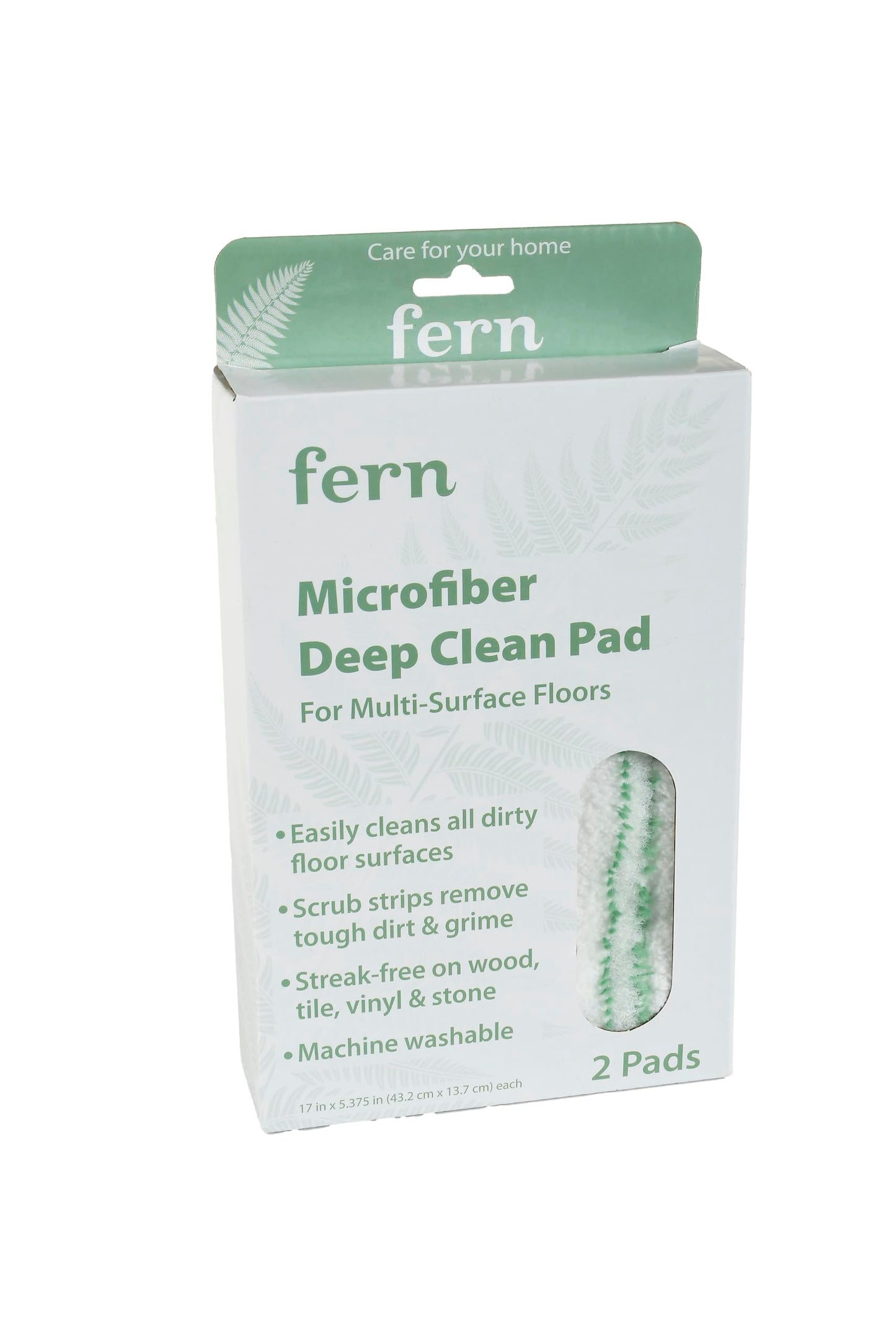 Fern MK27123 Microfiber Mop Refill Pad - Machine Washable with Scrub Strips for Fern 48? Mop Kits- 2 Pack
