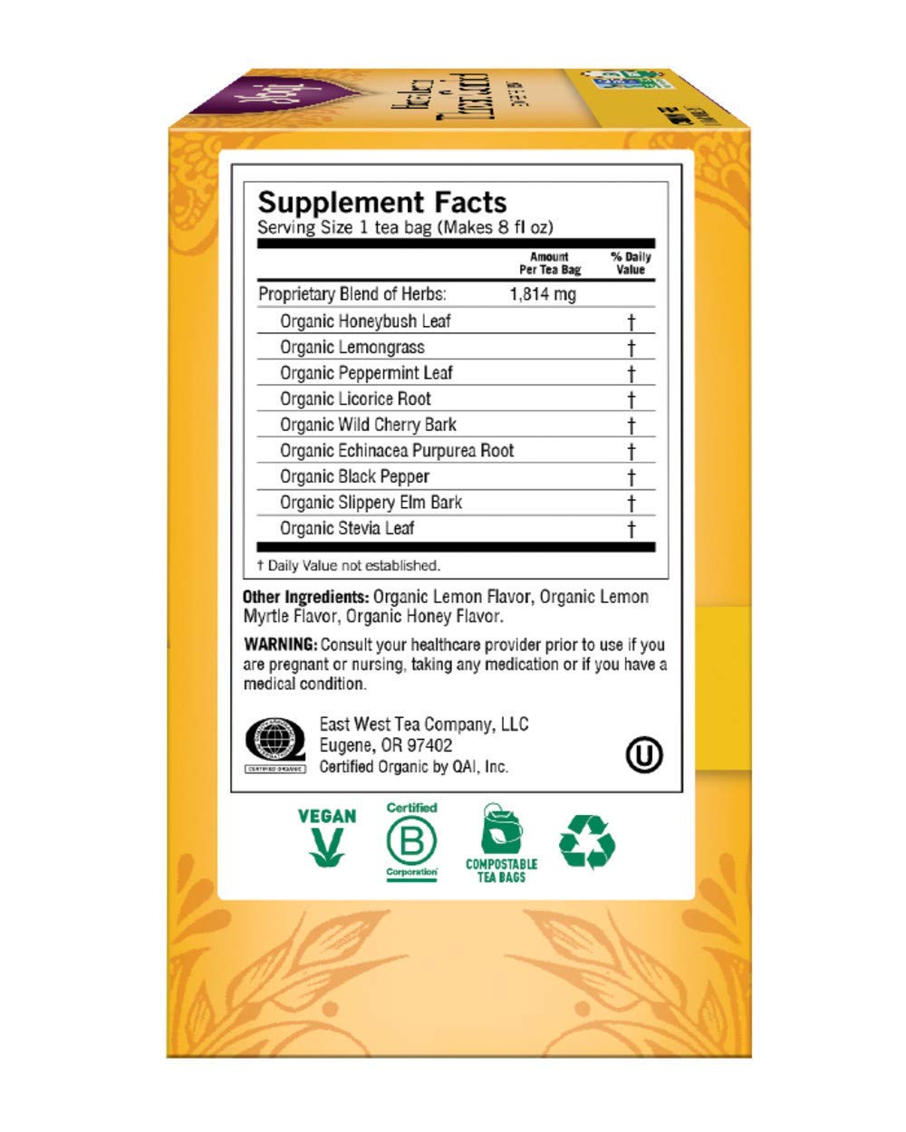 Yogi Tea, Honey Lemon Throat Comfort, 16 Count, Packaging May Vary