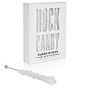 White Rock Candy Sugar Sticks - Original Sugar Flavored - 12 Individually Wrapped White Candy Party Favors