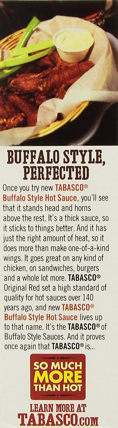 Tabasco Brand, Hot Pepper Sauce, Buffalo Wing Style, 5oz Bottle (Pack of 3)