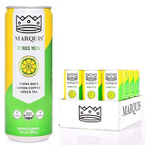 Organic Green Tea + Yerba Mate Drink by Marquis |Antioxidant Infused Sparkling Beverage | Zero Sugars, Zero Calories | Citrus Yuzu Flavor Super Tea |