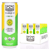 Organic Green Tea + Yerba Mate Drink by Marquis |Antioxidant Infused Sparkling Beverage | Zero Sugars, Zero Calories | Citrus Yuzu Flavor Super Tea |