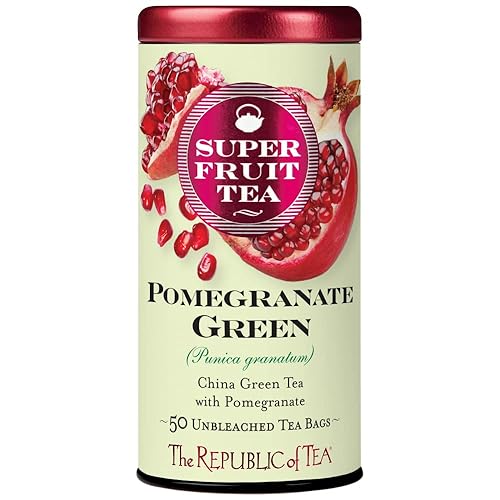 The Republic of Tea - Pomegranate Green SuperFruit Tea, 50 Tea Bags, Antioxidant Blend, Gluten Free