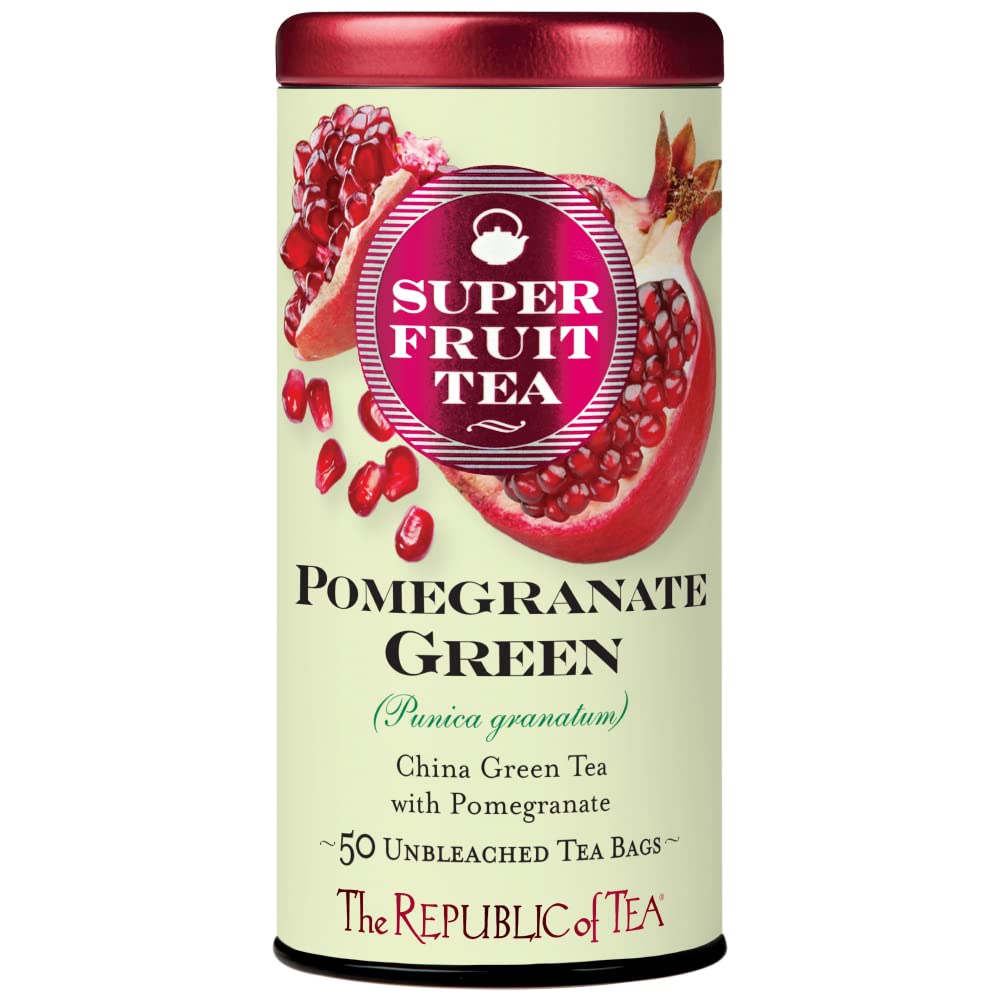 The Republic of Tea - Pomegranate Green SuperFruit Tea, 50 Tea Bags, Antioxidant Blend, Gluten Free