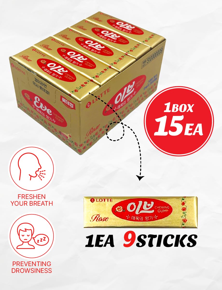 KULOSORY Lotte Chewing Gum 15ea (1box) (EVE (Rose-scented gum))