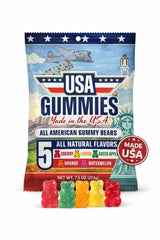 USA Gummies Dye Free Gummy Bears - Red Dye Free Candy Made in USA, No Artificial Colors, Natural Fruit Flavors, Fat Free, Non-GMO, Allergen Free, 7.5