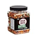 BEER NUTS Bar Mix w/Wasabi - Pretzels, Cheese Stix, Sesame Stix, Insane Grain & Wasabi Peas - 12oz Resealable Jar (Pack of 1)