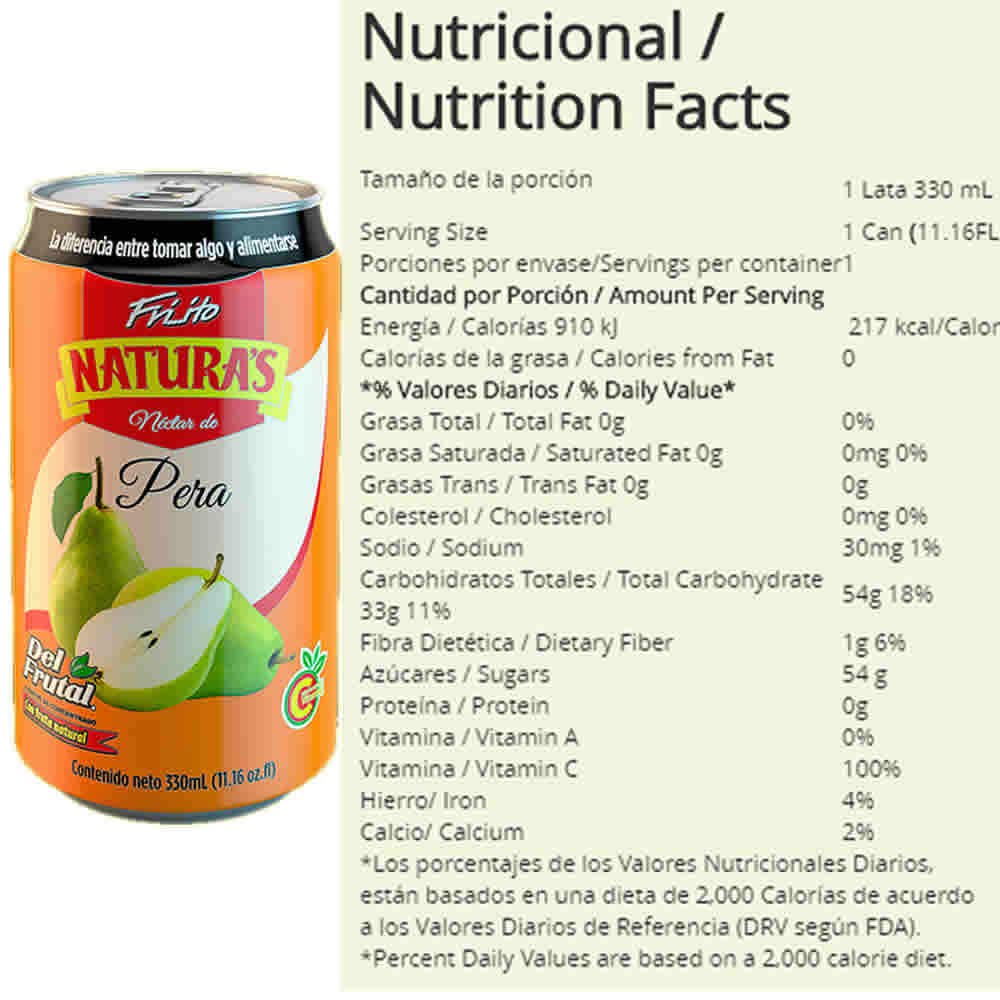 Naturas Pear Nectar, 11.16 Ounce (Pack of 24)