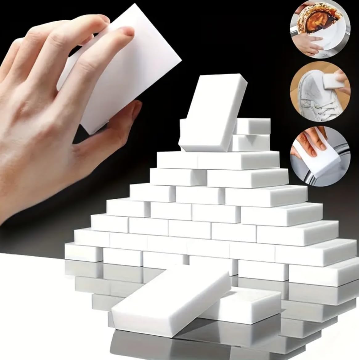 30-Pack Magic Sponge Erasers - Melamine Sponge Sheets Foam Pads, Multi-Functional Household Cleaning Kitchen Dish Sponge for Furniture, Bathroom