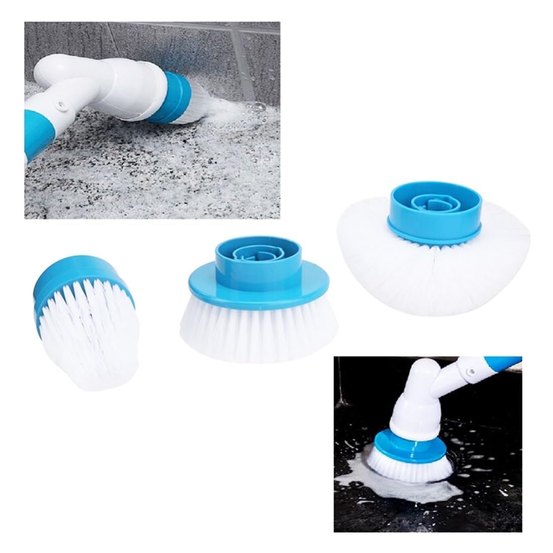 As Seen On Tv Replacement Brushes for Turbo Scrub Pro Power Electric Spin Scrubber Corner Brush Kit