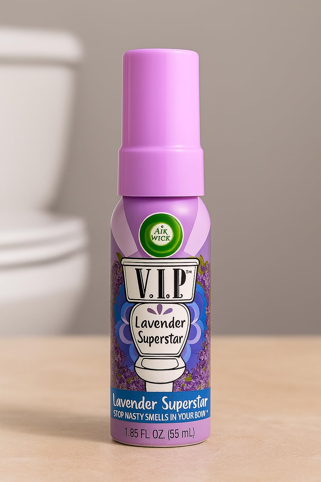 Air Wick V.I.P Toilet Perfume Spray, Lavender Superstar, 1.85oz, Air Freshener