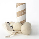 Ewela 100% Natural Merino Wool Dryer Balls, Set of 3, Reusable Chemical-Free Fabric Softener, Natural White, 7-8 cm Diameter