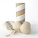 Ewela 100% Natural Merino Wool Dryer Balls, Set of 3, Reusable Chemical-Free Fabric Softener, Natural White, 7-8 cm Diameter