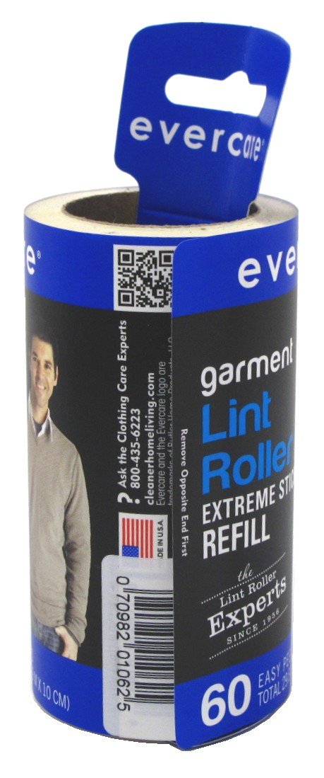 Evercare Lint Roller Refill Picks Up Lint, Dust, Dandruff 60 Layers (2 Pack)