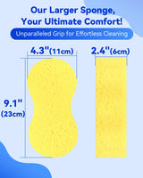 Temede 5-Pack Car Wash Sponges, 9.1" x 4.3" x 2.4" Large Sponges, Extra Thick Foam Kit for All-Purpose Cleaning, Ideal Washing Sponges for Kitchen