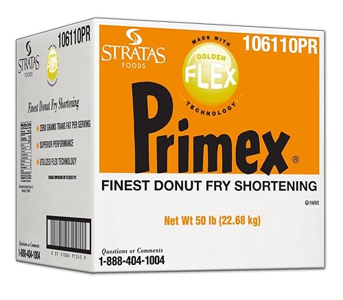 Primex Golden Flex Donut Fry Shortening, Plant-Based, Kosher, 50 Lb Box/Drum - Stratas Foods