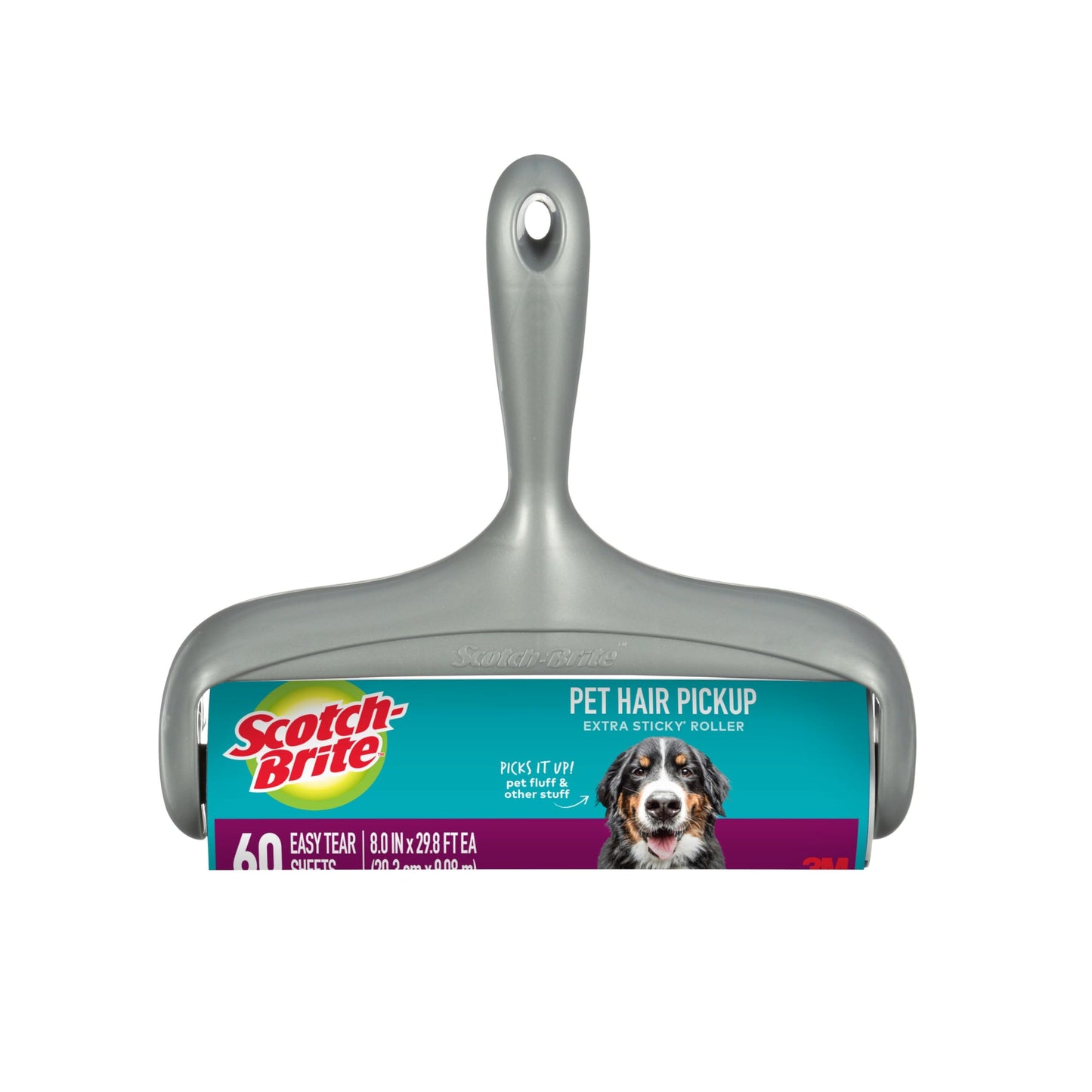Scotch-Brite Pet Hair Pickup Extra Sticky Large Lint Roller, Designed for Removing Fur + Fluff on Couches, Clothes, Dog and Cat Beds, & More, 1 Pack