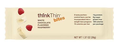 thinkThin Bites, White Chocolate Raspberry Bars, 1.37-Ounce Bars (Pack of 15)