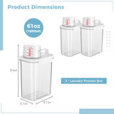 3 PCS Liquid Laundry Detergent Dispensers, 61oz Laundry Bead Dispenser, Clear Airtight Fabric Softener Container, Liquid Detergent Box for Laundry