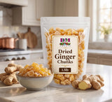 Dried Ginger Chunks - 1.5 lb Bulk Bag of Spicy Sweet Ginger Pieces for Snacking, Baking, Tea, Trail Mix