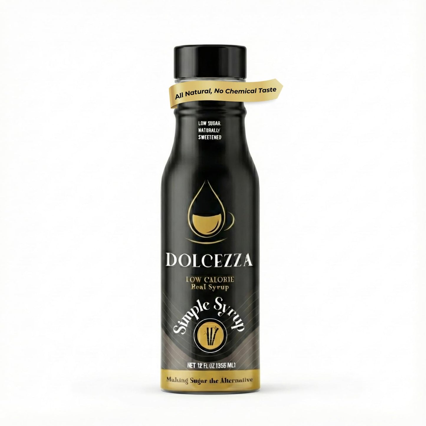 Dolcezza Allulose Syrups, All Natural Low Sugar Sweetener for Coffee, Baking, and Drinks. Keto Friendly Monkfruit Blend. No Stevia or Artificial Sweeteners, No Aftertaste. (12 fl oz, Simple Syrup)