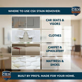 CSX Powerful Stain Remover 24oz - Heavy Duty Carpet & Upholstery Cleaner, Professional Strength, Deep Clean Formula - Removes grease, wine, coffee