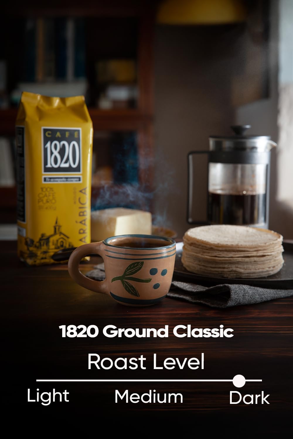 Café 1820 Classic, Premium Costa Rican Ground Coffee, 100% Arabica, Dark Roast, High Altitude Blend with Aroma & Fruity Notes, 32 oz