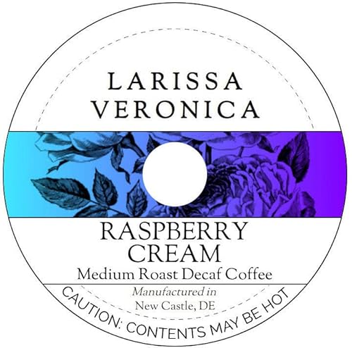 Raspberry Cream Medium Roast Decaf Coffee (Single Serve K-Cup Pods) (Gourmet, Naturally Flavored, Whole Coffee Beans) (12 pods, ZIN: 574313)
