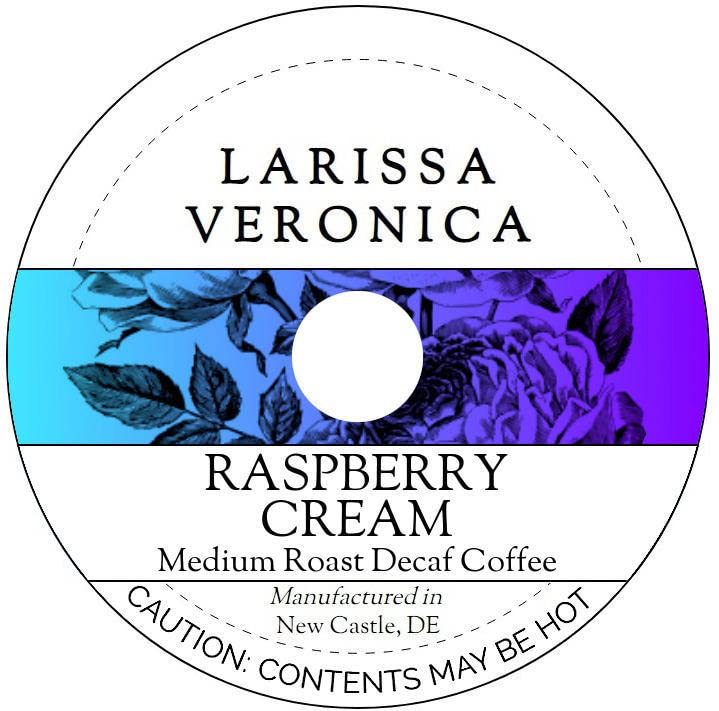 Raspberry Cream Medium Roast Decaf Coffee (Single Serve K-Cup Pods) (Gourmet, Naturally Flavored, Whole Coffee Beans) (12 pods, ZIN: 574313)