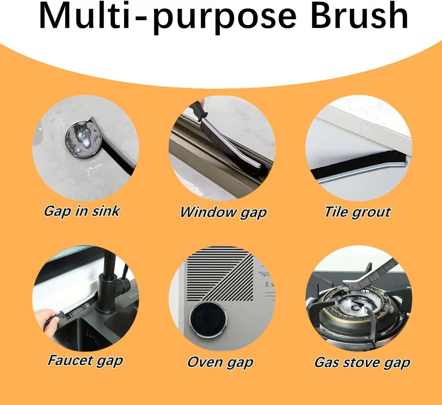 6Pcs Crevice Cleaning Brush, Cleaning Tools for Household Use, Multifunctional Gap Cleaning Supplies for Kitchen, Toilet, Bathroom, Vehicle, Window