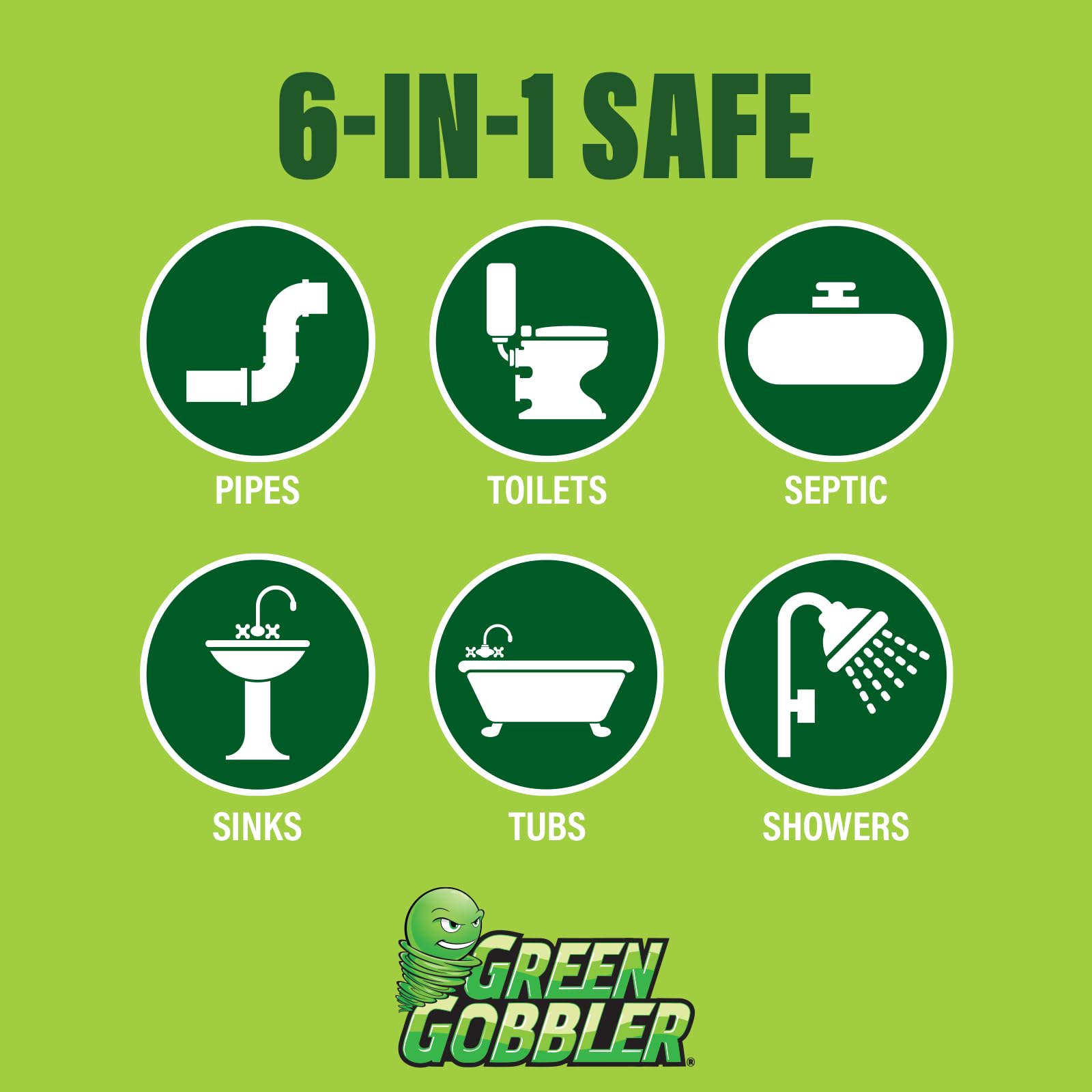 Green Gobbler Drain Cleaner & Deodorizer FRESH SCENT Sticks for Toilet Tanks, Sinks, Bathtub Drains, Washing Machine Drains and Garbage Disposals - 24