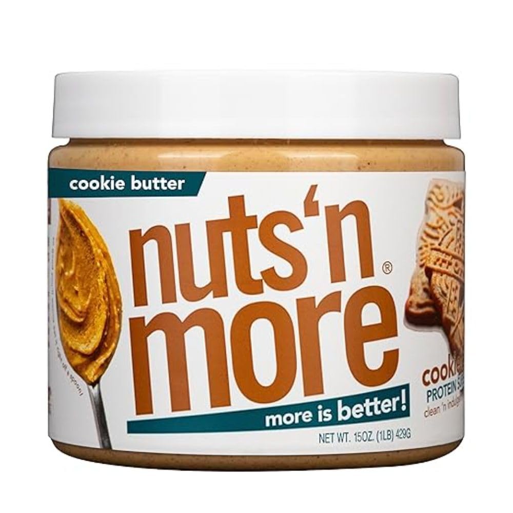 Nuts ‘N More Cookie Butter Peanut Butter Spread - High Protein, Low Carb, Low Sugar, Gluten Free, Non-GMO, All-Natural Nut Butter Snack (15oz Jar)