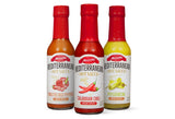 Mezzetta Hot Sauce Sampler with Peperoncini, Roasted Red Peppers & Calabrian Chili | Non-GMO | 5 Fluid Ounce Jar (Pack of 3)