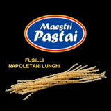 Maestri Pastai, Gourmet Fusilli Napoletani Lunghi Italian Pasta (Long Spiral Pasta), (Pack of 2), Special "Series 42", Premium Quality From Mercato