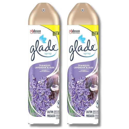 GLE Glade Air Freshener, Room Spray, Tranquil Lavender & Aloe, 8 Oz 2-Packs