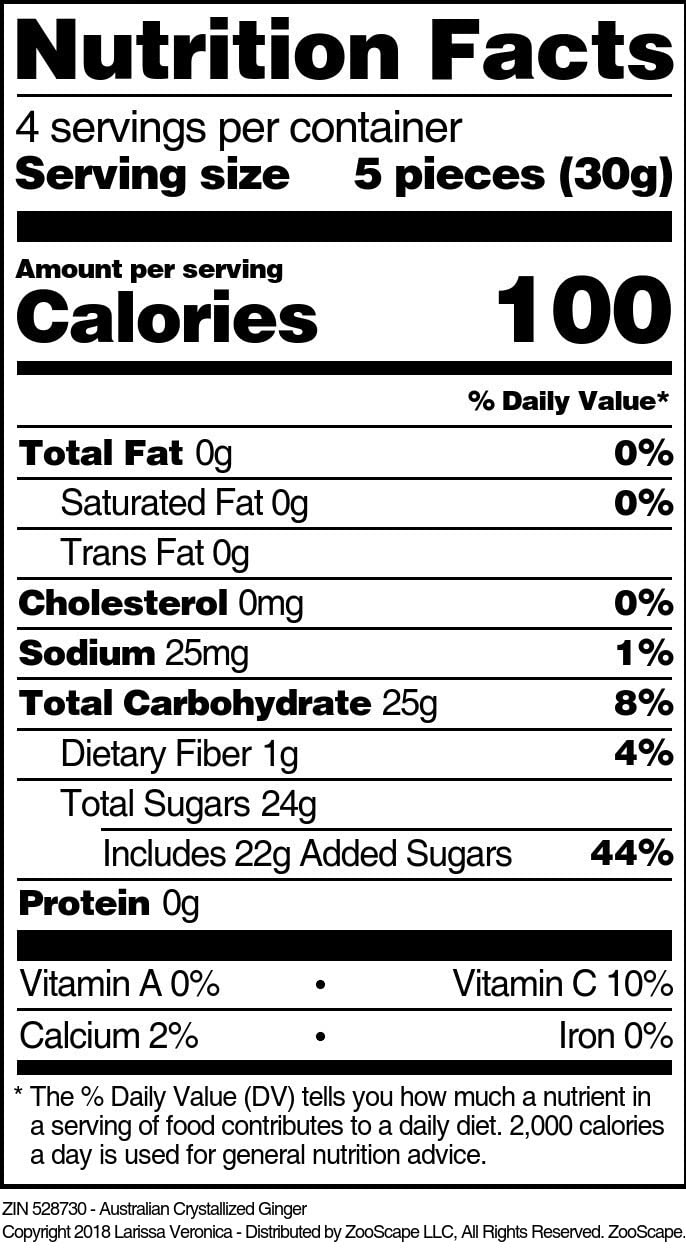 Australian Crystallized Ginger (4 oz, ZIN: 528730) - 3 Pack