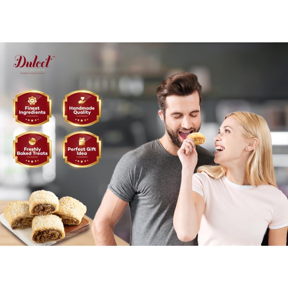 Dulcet Gift Baskets Father’s Day Assortment Tin Box- Delicious Gourmet Confection Gift Set - - Variety Of Freshly Baked Cookies, Brownies & Rugelah In